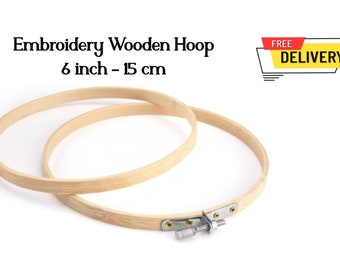 Wooden Embroidery Hoop 6 inches- 15 cm , needle work, embroidery supplies, wooden hoop, waving hoop, punch needle hoop, stitching hoop