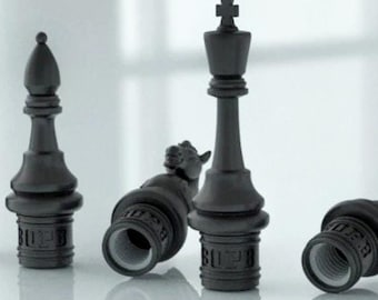 Chess Tire Valve Stem Caps (4pcs): ABS Plastic, Fits All Models