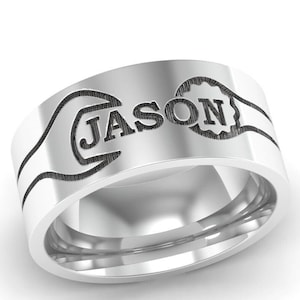 Custom 925 Silver Wrench Ring • Personalized Tool Band • Mechanic Dad Gift