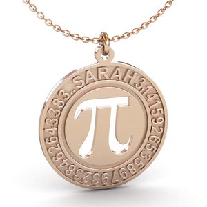 Custom Sterling Silver Pi Necklace: Personalized Math Jewelry Gift