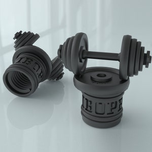 Dumbbell Tire Valve Stem Caps (4 pcs): ABS Plastic, Fits All Models