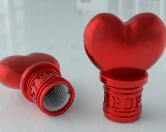 4pcs Heart Tire Valve Stem Caps: Valentines Gift