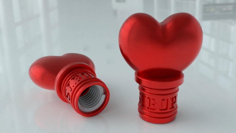 4pcs Heart Tire Valve Stem Caps: Valentines Gift image 1