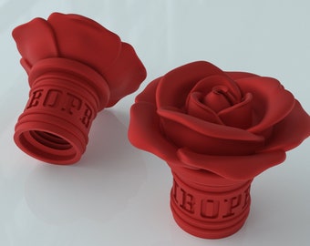 Rose Flower ABS Plastic Tire Valve Stem Caps Covers, Custom Tire Valve Caps, Rose Tire Valve Cap, 4pcs High-Quality