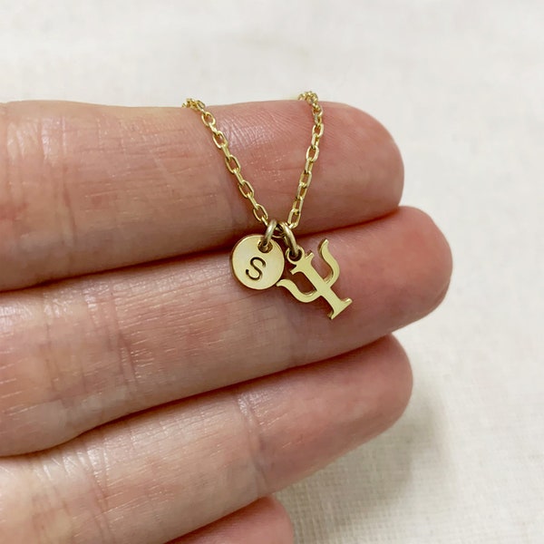 Custom Greek Letters Necklace with Initial, Silver Greek Letter Necklace, Delicate Necklace, Tiny Initial Necklace, Best Friends Necklace