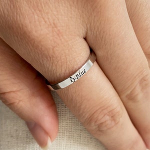 Custom Penguin Ring with Name, Tiny Silver Ring, Dainty Penguin Ring, Delicate Penguin Ring, Personalized Animal Ring, Penguin Jewelry
