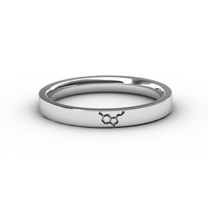 Serotonin Molecule Ring, Tiny Silver Ring, Dainty Molecule Ring, Delicate Molecule Ring, Science Ring, Gift Science, Serotonin Jewelry