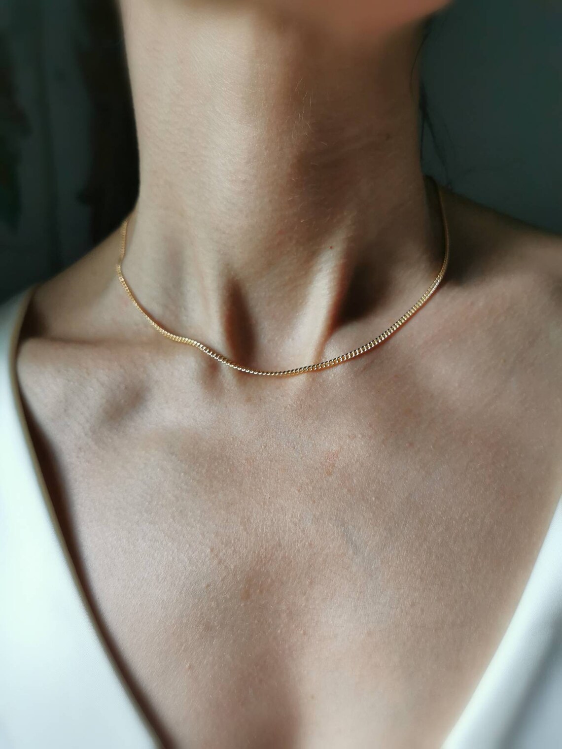 Gold Chain Necklace 14k Gold Filled Elegant Chain Minimal Etsy