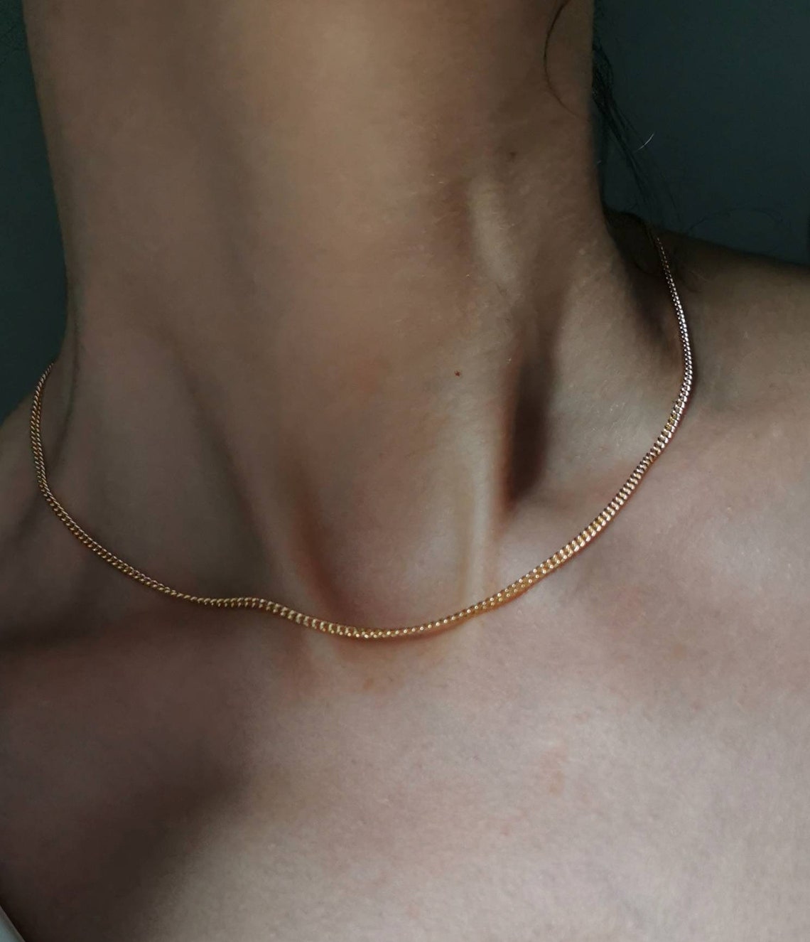 Gold Chain Necklace 14k Gold Filled Elegant Chain Minimal Etsy