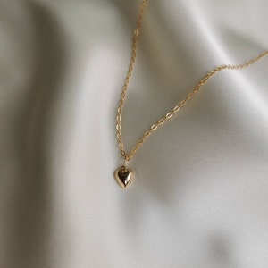 Gold Heart Necklace 14k Gold Filled Necklace With Heart Charm - Etsy