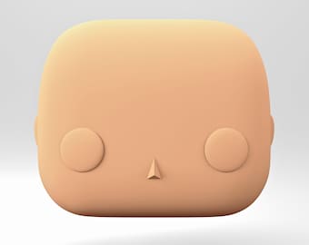 A male head 3D model in the POP style for 3D Printing. Bald head. STL file. MH_1-1