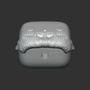 A male head 3D model in the POP style for 3D Printing. Bald and a big beard. STL file. MH_1-2 image 10