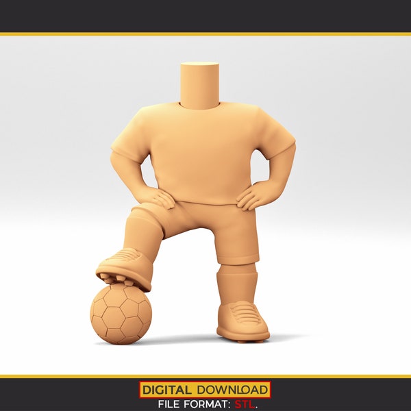 A male body 3D model in a POP style for 3D printing. Football player. MB_07. STL file
