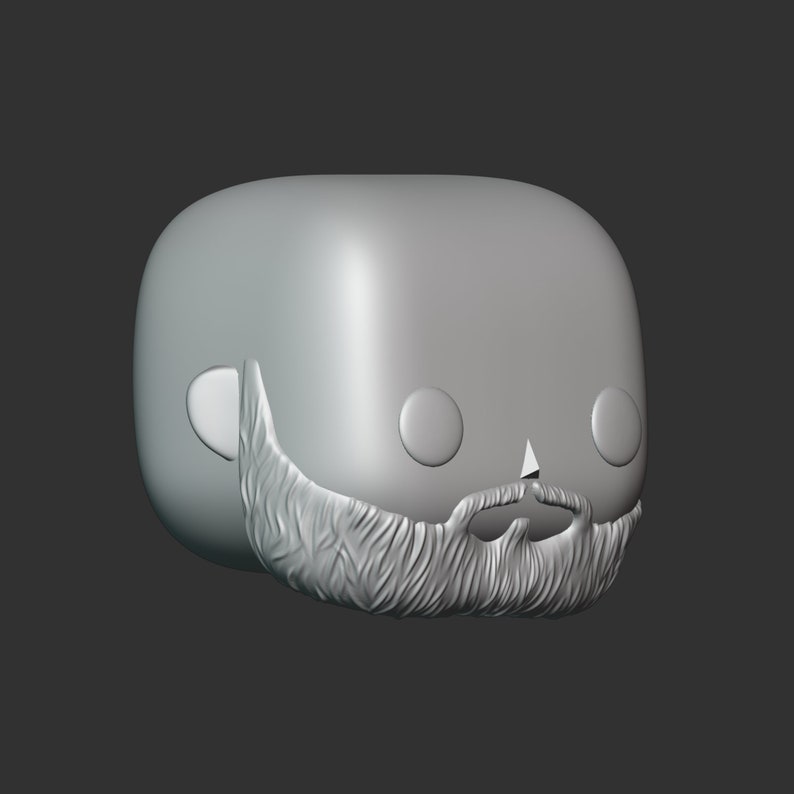 A male head 3D model in the POP style for 3D Printing. Bald and a big beard. STL file. MH_1-2 image 9