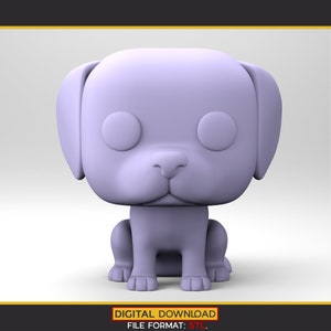 Chibi Beagle Dog 3D Model: Funko POP Style STL File (Digital Download)