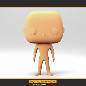 Basic Male 3D Model in a POP style for 3D Printing. DIY Blank Male Body stl file.