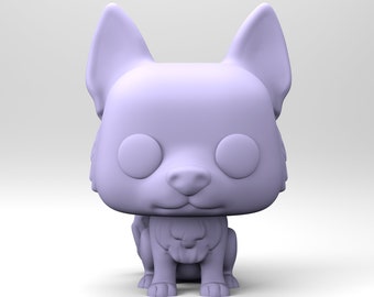 Modèle 3D de chien dans un style POP pour l'impression 3D. Modèle 3D Chibi Berger Allemand. Fichier STL Husky