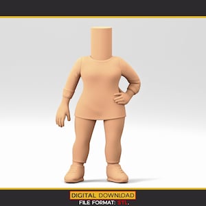 Female Body 3D Model in a POP style for 3D Printing. Woman Body 3D Model. WB_01.