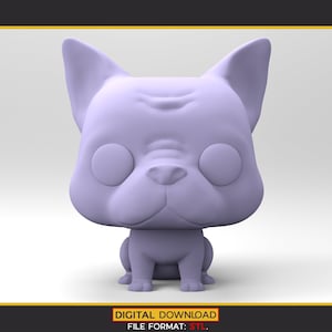 French Bulldog 3D model for Printing. Dog 3D Model in a POP style for 3D Printing. STL File