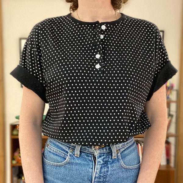 Polka Dot Print Cotton Jersey Tee main image 1