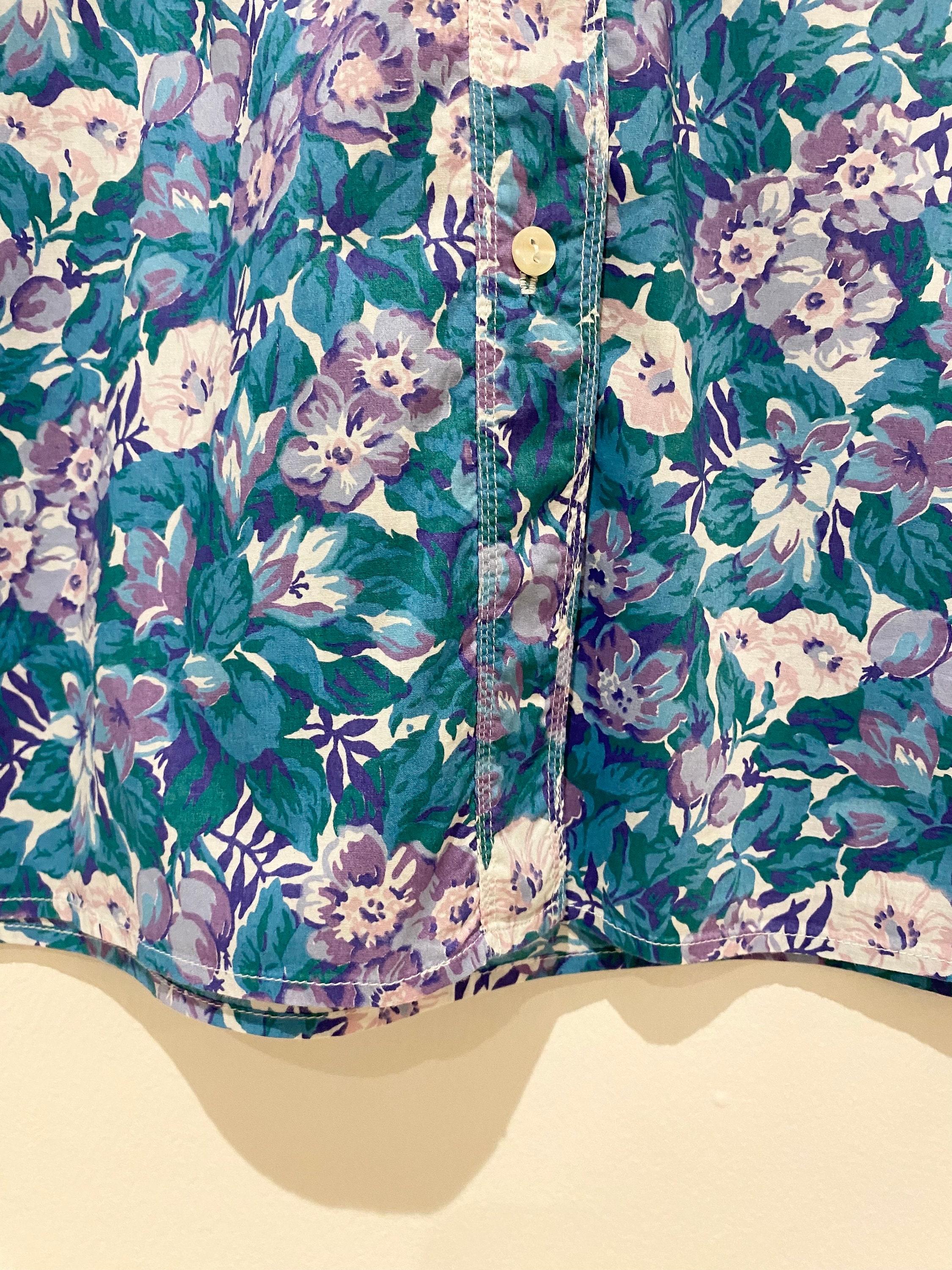 Chemisier Floral Cacharel - Coton - Taille M Buste 38 Pouces - Style Boho Chic Français