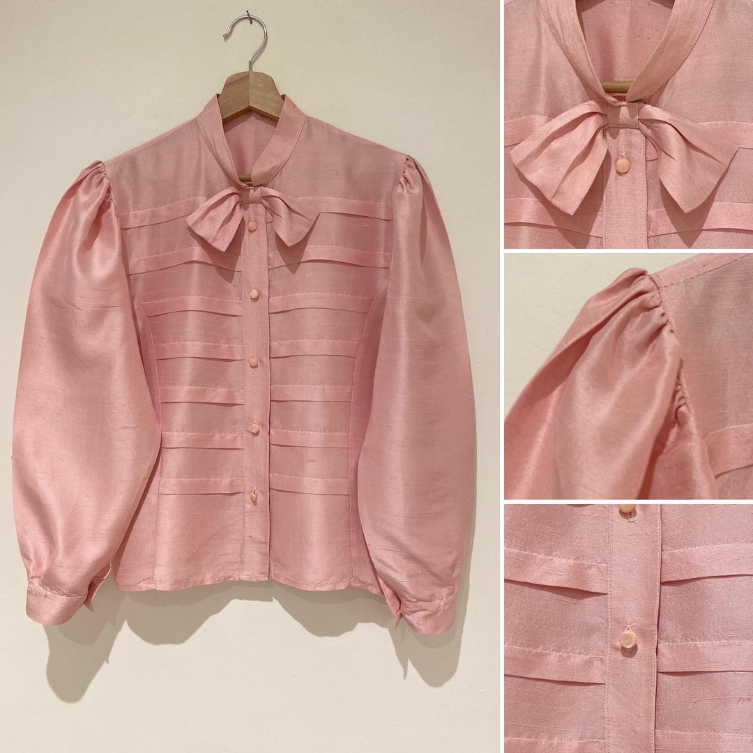 Vintage Silky Cuffed Blouse Eggshell main image 1