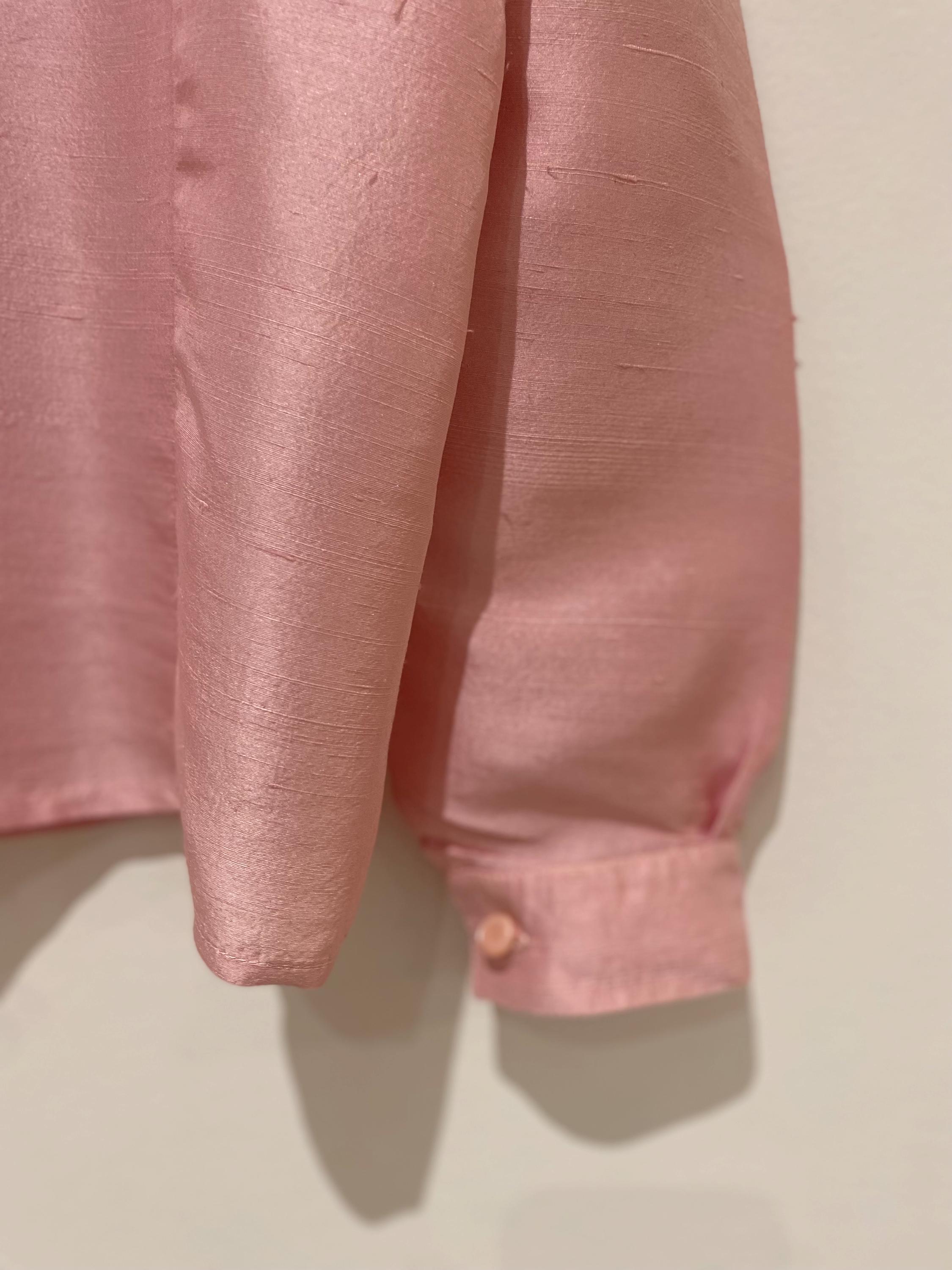 Vintage Silky Cuffed Blouse Eggshell