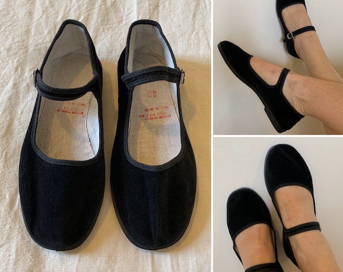 Ballerines En Toile Brodées Vintage – Femmes – Semelle Caoutchouc – Confortables Pour Été – Vert Taille 36 EU - 7