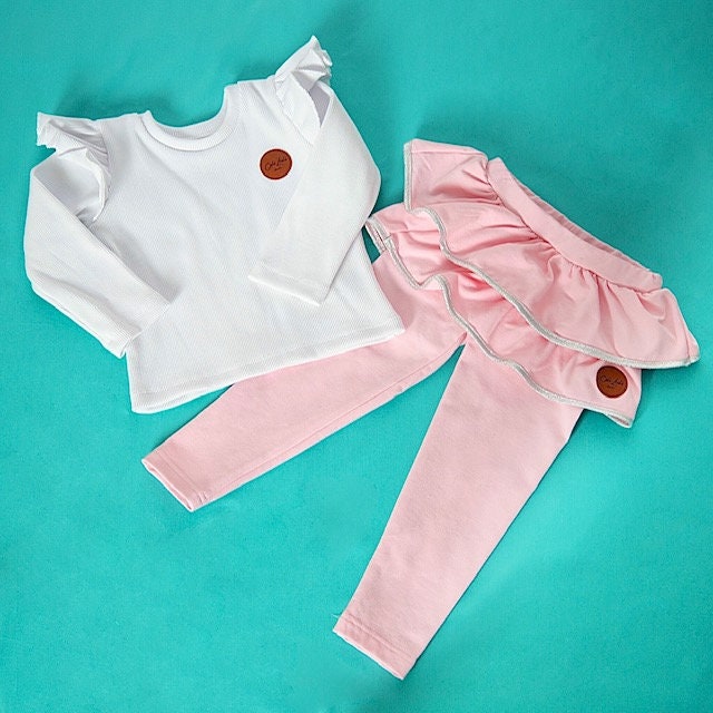 Pink handmade skirted leggings skirt leggings baby leggings Etsy