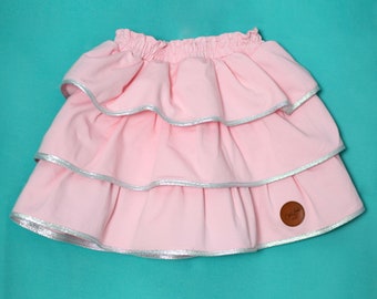 Pink cotton skirt / knitwear loop skirt