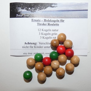 Set di palline in legno per roulette tirolese, accessori per roulette, 18 palline, roulette contadina, roulette alpina, giochi con trottola, giochi da tavolo