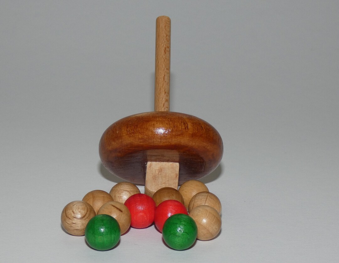 Set di ricambio per roulette tirolese, trottola in legno con 12