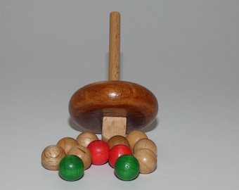 Set di ricambio per roulette tirolese, trottola in legno con 12