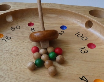 Set di ricambio per roulette tirolese, trottola in legno con 12 palline