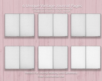 6 Unique Vintage Scrapbook Papers/Printable Digital Paper/Scrapbooking/Papercraft/Decoupage/Print On Demand/Digital Prints/Instant Download