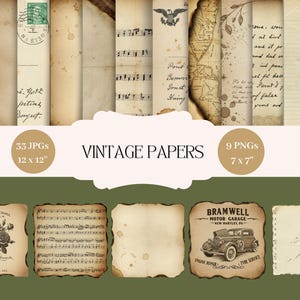 Grunge Vintage Paper Pack: Distressed Textures, Scrapbooking (Digital Download)
