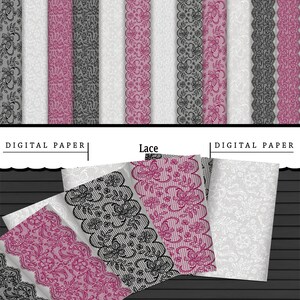 12 Digital Lace Borders/Printable Digital Paper/Scrapbooking/Vintage/Print On Demand/Wallpaper/Dolls House/Digital Prints/Commercial Use