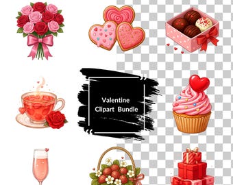 Valentinstag Clipart Set, Liebe Grafiken (Digitaler Download