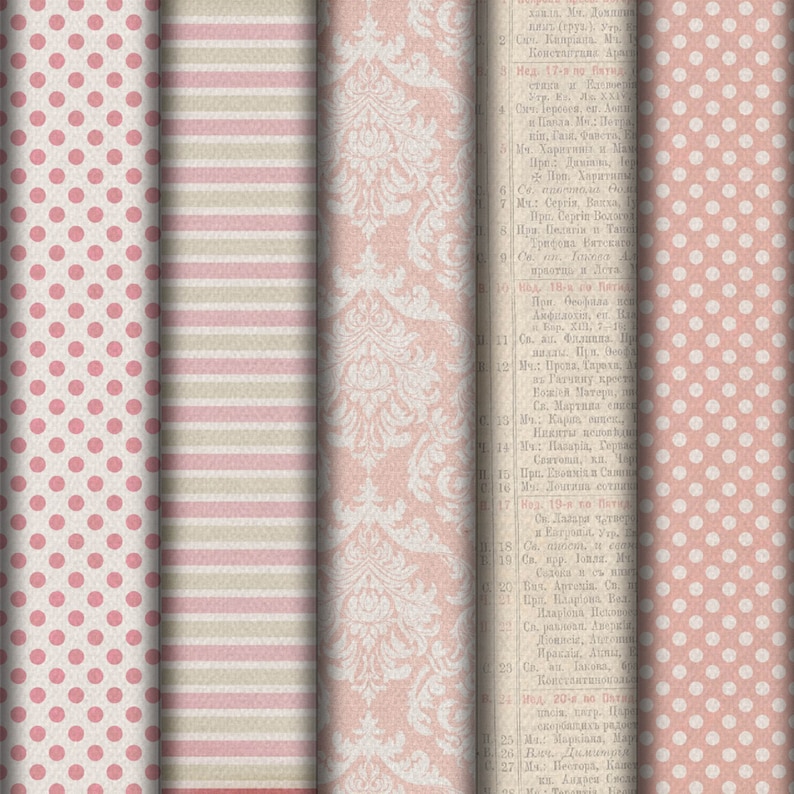 10 Pink Vintage Papers/printable Digital Etsy UK