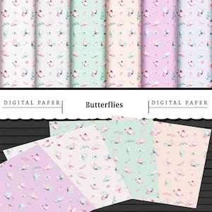 30 Digital Butterfly Papers /Printable Digital Sheets /Scrapbooking/Papercraft/Decoupage/Print On Demand/Wallpaper/Dolls House