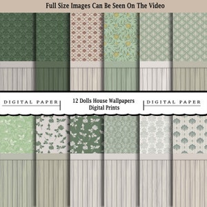 12 Vintage viktorianische Papiere/druckbares digitales Papier/Scrapbooking/Papercraft/Decoupage/Print On Demand/Puppenhaus/Digitaldrucke