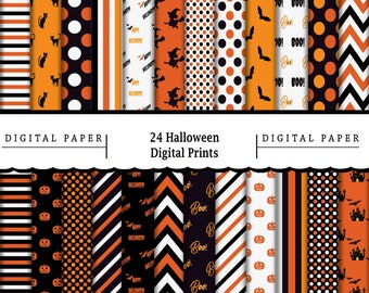 24 Halloween Digital Papers: Scrapbook Paper Pack (digital Download) - Etsy
