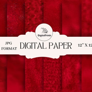 Papel Digital Vermelho de Natal: Fundos Festivos em JPG (Download Digital)