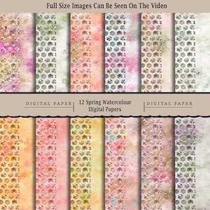 12 graziose cornici glitterate per acquerelli/Carta digitale stampabile/Scrapbooking/Papercraft/Decoupage/Stampa su richiesta/Stampe digitali/Cornici