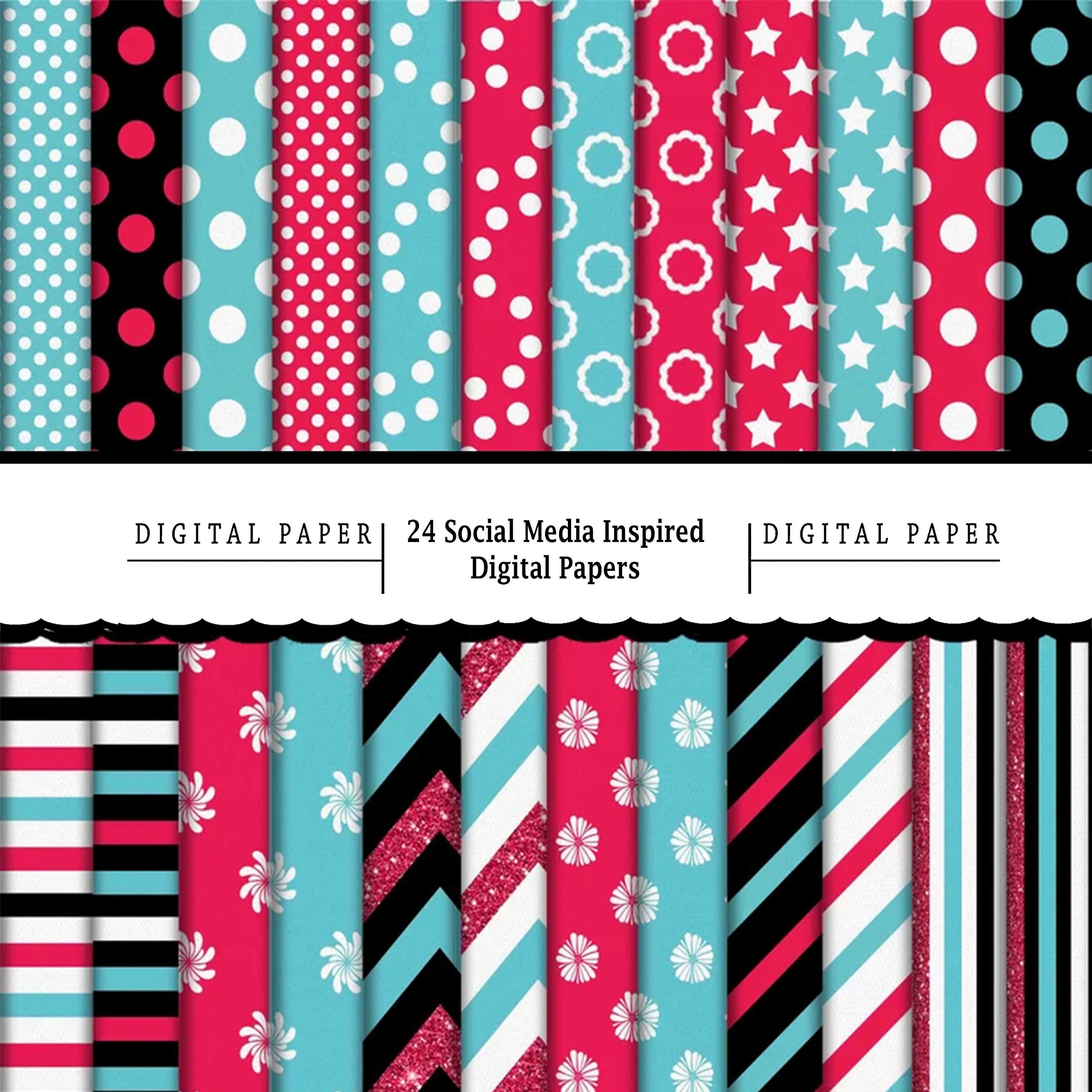 24 Social Media Inspired Printable Patterned Digital - Etsy