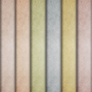 May include: A close-up of seven vertical strips of textured paper in different colors, including beige, light brown, green, gray, yellow, and pink.