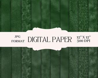 Green Patterned Paper: 12x12 Seamless Textures (Digital Download)