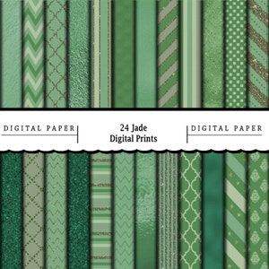 24 Jade Digital Papers/Printable Digital Paper/Scrapbooking/Print On Demand/Wallpaper/Dolls House/Digital Prints/Instant Download