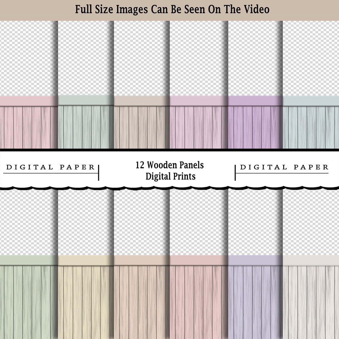 12 Vintage Wood Border Papers/printable Digital Paper/scrapbooking ...