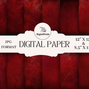 Distressed Grunge Leather Textures - Set of 12 Digital Backgrounds - Red - Digital Downloads